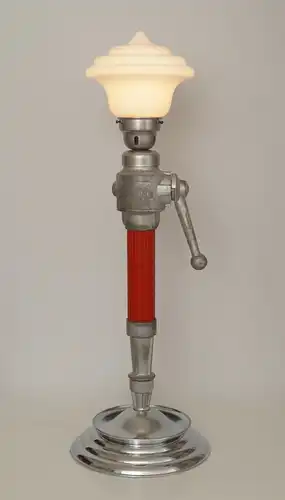 Design Lampe Tischlampe "FIRE FIGHTER"  C-Rohr Schreibtischlampe Feuerwehr