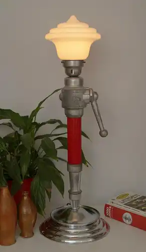 Design Lampe Tischlampe "FIRE FIGHTER"  C-Rohr Schreibtischlampe Feuerwehr