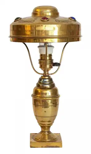 Jugendstil Lampe Messinglampe "LITTLE ITALY" Tischleuchte Leuchte original