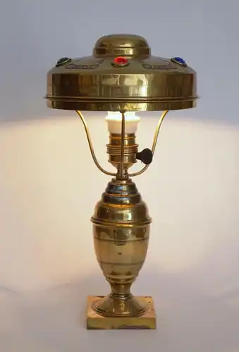 Jugendstil Lampe Messinglampe "LITTLE ITALY" Tischleuchte Leuchte original