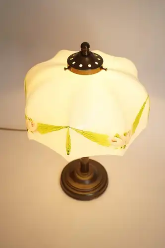 Romantische Jugendstil Kaffeehausleuchte Messinglampe Tischleuchte Lampe