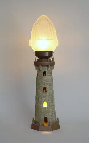 Garantiertes Einzelstück Tischleuchte "WOODEN LIGHTHOUSE" Lampe
