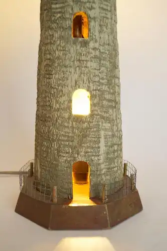 Garantiertes Einzelstück Tischleuchte "WOODEN LIGHTHOUSE" Lampe