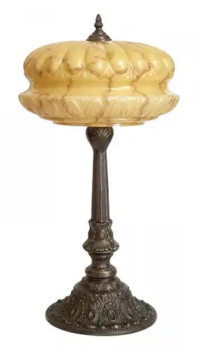 Jugendstil Lampe Tischleuchte "SANSSOUCI" Unikat Opalglas Leuchte