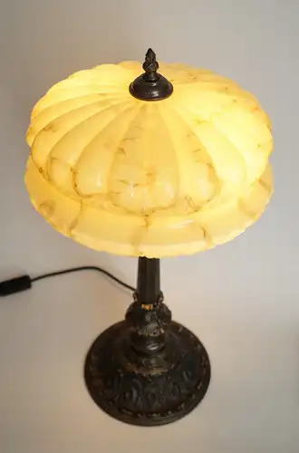 Jugendstil Lampe Tischleuchte "SANSSOUCI" Unikat Opalglas Leuchte