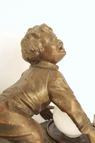 Antike Lampe Jugendstil Figur signiert "TH. CARTIER" "UGLY BOY" 1930 Leuchte