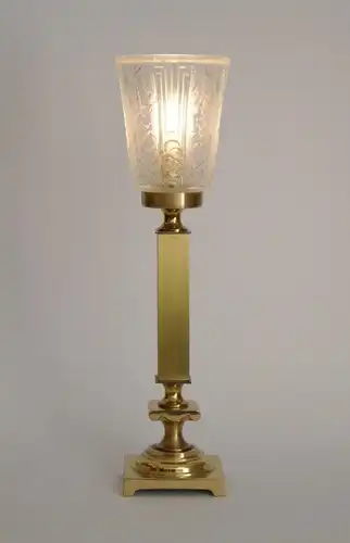 Unikat Art Deco Messinglampe "GOLDEN TORCH" Tischlampe Schreibtisch