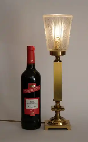 Unikat Art Deco Messinglampe "GOLDEN TORCH" Tischlampe Schreibtisch