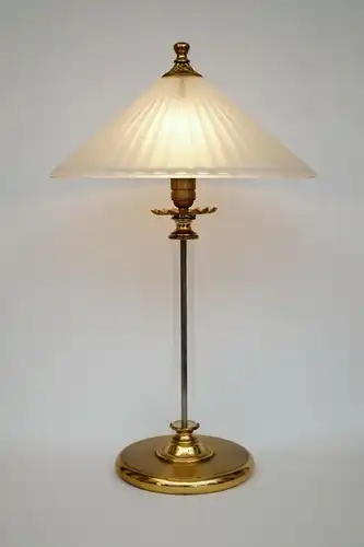 Jugendstil Lampe Schreibtischlampe Salonlampe Landhaus Acrylglas Messing