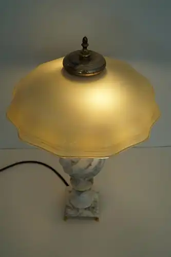 Jugendstil Art Déco Marmor Onyx Tischleuchte Schreibtischlampe Lampe Berlin