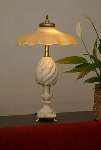 Jugendstil Art Déco Marmor Onyx Tischleuchte Schreibtischlampe Lampe Berlin