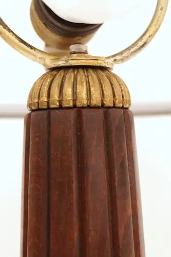 Art Deco Lampe Schreibtischlampe Holz Bakkelit Opalglas Leuchte