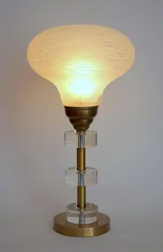 Design Lampe Unikat Tischleuchte "BRASSY MILL" 70er retro Lampe Designlampe