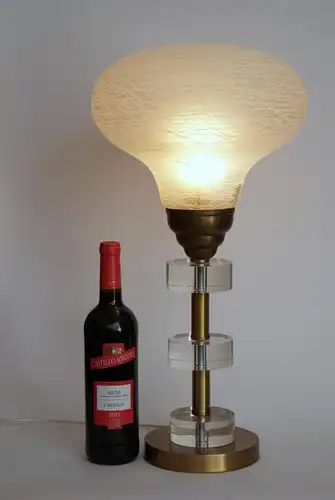 Design Lampe Unikat Tischleuchte "BRASSY MILL" 70er retro Lampe Designlampe