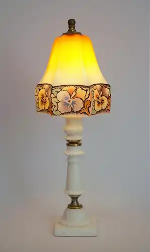 Unikat Jugendstil Tischleuchte "INDIAN SUMMER" Onyx Opalglas 1930er Lampe