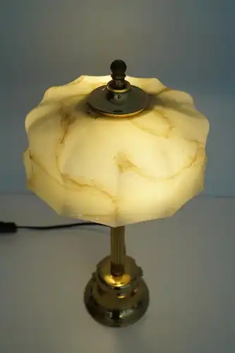 Tolle unikate Art Déco Tischlampe Messinglampe Bankerlampe Lampe Berlin