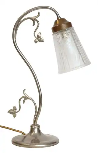 Schöne Art Deco Tischleuchte "SILVER BOOM" Unikat Messinglampe vernickelt Lampe