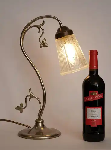 Schöne Art Deco Tischleuchte "SILVER BOOM" Unikat Messinglampe vernickelt Lampe