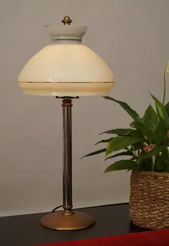 Jugendstil Art Deco Tischleuchte Tischlampe Sammlerstück Messinglampe Unikat