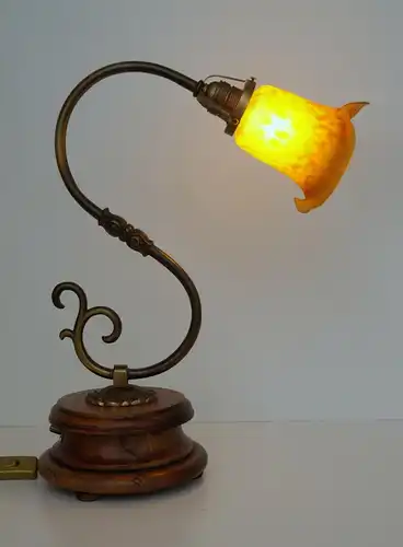 Unikate Jugendstil Tischleuchte Messinglampe Schreibtisch Lampe Tischlampe