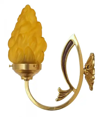 Design Art Déco Wandleuchte "WALL FLAME" Wandlampe Messinglampe