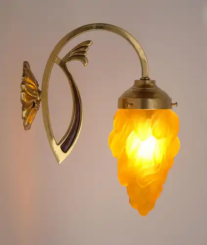 Design Art Déco Wandleuchte "WALL FLAME" Wandlampe Messinglampe