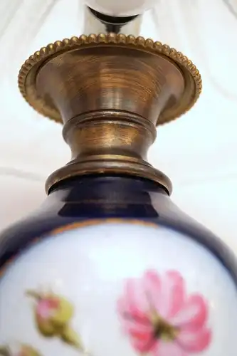 Herrliche Jugendstil Porzellan Tischleuchte Schreibtischlampe Unikat