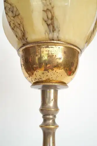 Original Art Deco Messinglampe "LA LUNE" Tischleuchte 1930