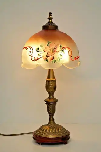 Jugendstil Lampe Leuchte Kaffeehausleuchte Messinglampe Tischleuchte Unikat