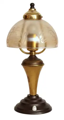 Romantische Jugendstil Messinglampe Berlin Tischleuchte Unikat Einzelstück Lampe