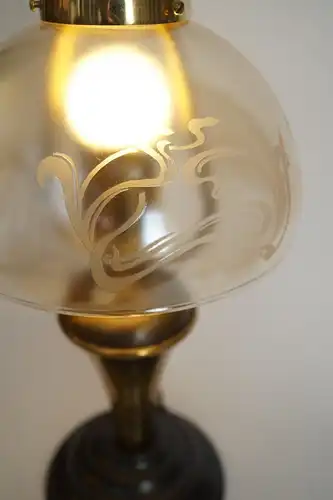 Romantische Jugendstil Messinglampe Berlin Tischleuchte Unikat Einzelstück Lampe