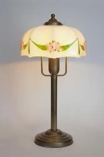 Wunderschöne Jugendstil Kaffeehausleuchte Messinglampe Tischleuchte Lampe