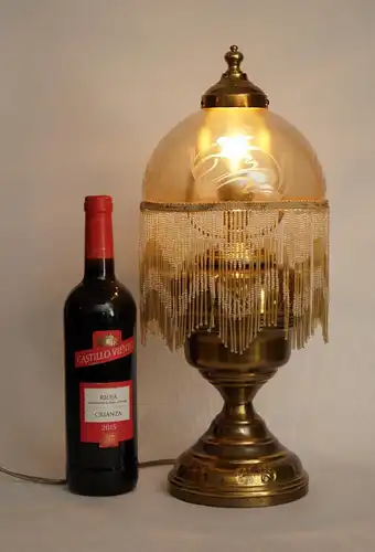 Romantische Jugendstil Messinglampe "ORIENT" Tischleuchte Einzelstück Lampe