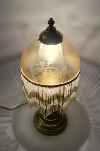 Romantische Jugendstil Messinglampe "ORIENT" Tischleuchte Einzelstück Lampe