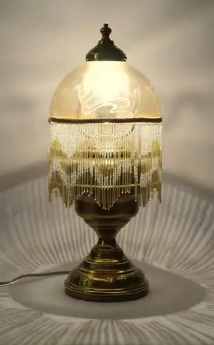 Romantische Jugendstil Messinglampe "ORIENT" Tischleuchte Einzelstück Lampe