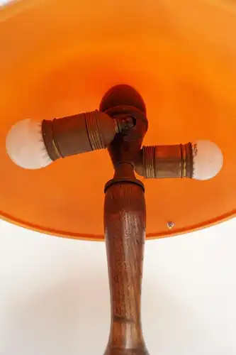 Einzelstück original Jugendstil Tischlampe Salonleuchte geschnitzt um 1920