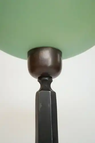 Unikat Art Déco Tischfluter Fluter Tischlampe "GARDEN GREEN" Messingleuchte