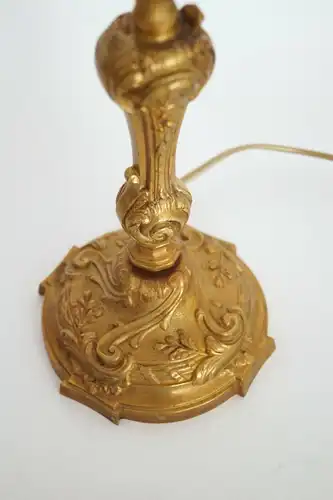 Wunderschöne original Jugendstil Messinglampe "GOLDEN ROSE" Tischleuchte 1920