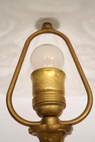 Wunderschöne original Jugendstil Messinglampe "GOLDEN ROSE" Tischleuchte 1920
