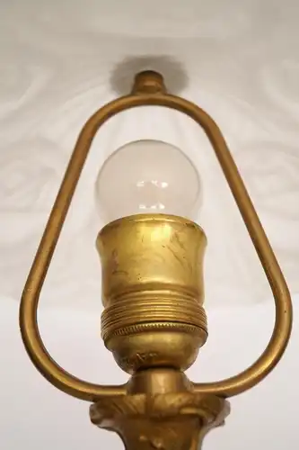 Wunderschöne original Jugendstil Messinglampe "GOLDEN ROSE" Tischleuchte 1920 