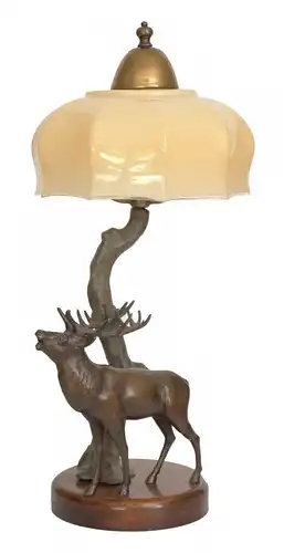 Art Deco Lampe Schreibtischleuchte "DEER HUNTER" Tischlampe 1930er Leuchte