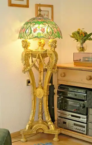 Stehleuchte "THREE GRACES" Tiffany Sammler 155 cm Riesiges Design Unikat 