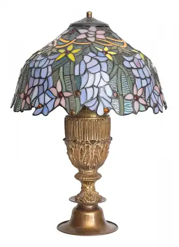 Jugendstil Tiffany Lampe "RAIN FORREST" Schreibtischlampe Sammler Leuchte Unikat