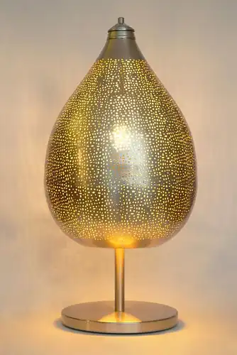 Design Lampe Tischleuchte Unikat "CUCKOOS NEST" Tischlampe silber Einzelstück