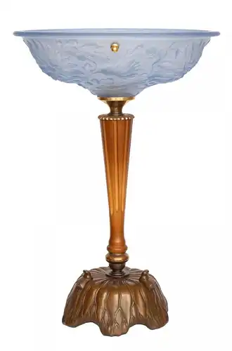 Art Deco Lampe Design Tischleuchte "ROSE BOWL" Messinglampe Unikat Leuchte