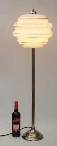 Design Lampe "SILVER DASH" Stehlampe Chrom Nickel Vintage Stehleuchte Leuchte