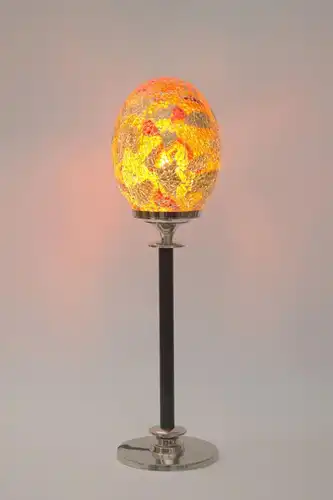 Art Deco Lampe Messing Tischleuchte "GOLDEN EI DREI" Tischlampe Nickel Leuchte