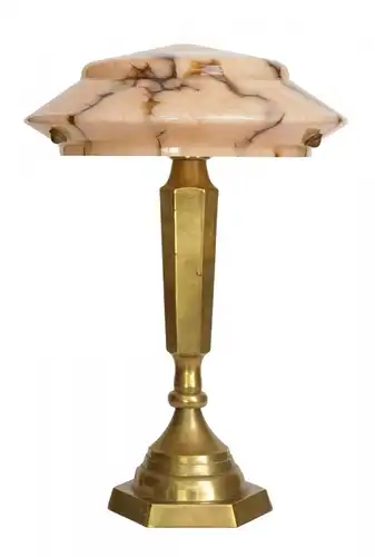 Art Deco Design Lampe Bankerleuchte "OAKLAND" Schreibtischleuchte Messinglampe