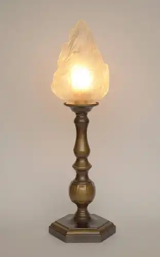 Art Deco Lampe Schreibtischlampe "FLAME BRASS"  Messinglampe Berlin Leuchte