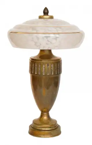 Art Deco Lampe Tischleuchte "ST. JAMES CLUB" Tischlampe 1930 Messinglampe